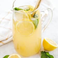 This Honey Ginger Lemonade makes the perfect summer beverage that is refreshing, delicious and easily made with just 4 simple ingredients!