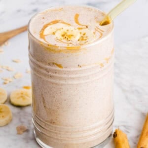 Start your morning off with this thick and creamy Healthy Banana Oat Breakfast Smoothie! Packed with protein and easily made with wholesome ingredients in just 5 minutes to keep you feeling full and satisfied all morning long.