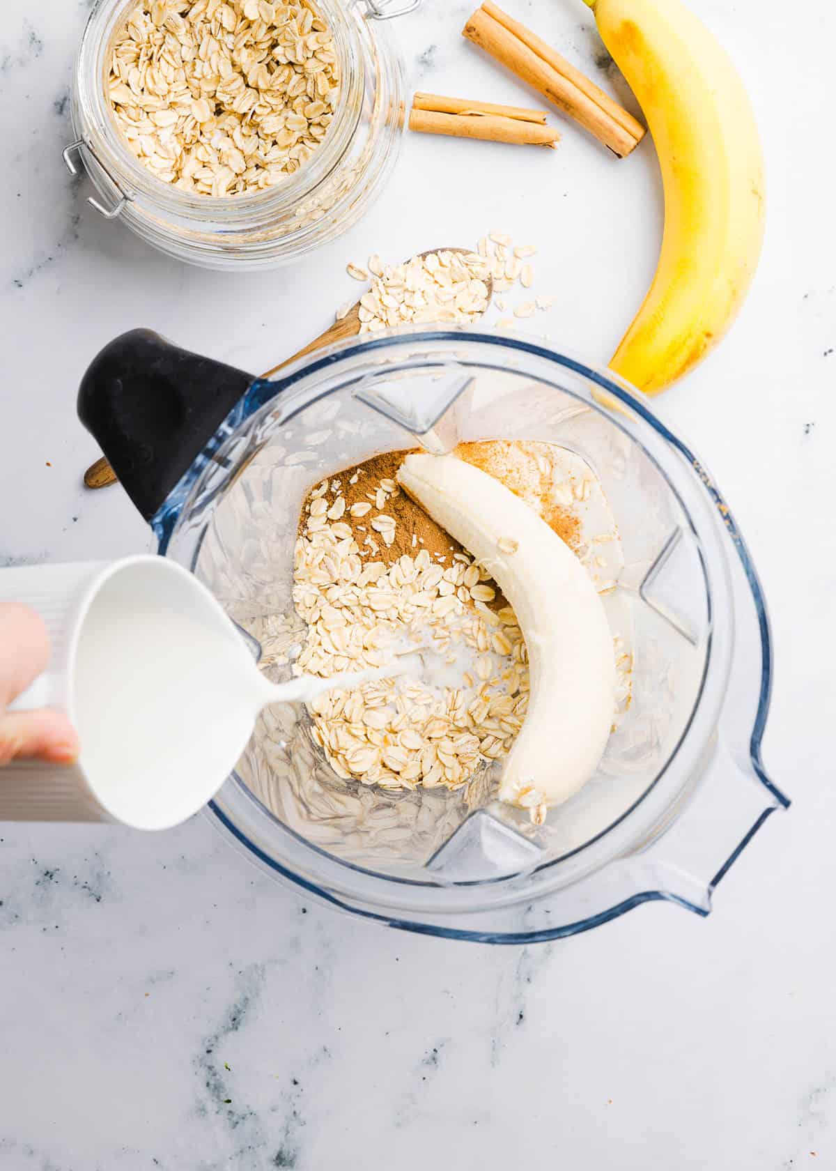 Start your morning off with this thick and creamy Healthy Banana Oat Breakfast Smoothie! Packed with protein and easily made with wholesome ingredients in just 5 minutes to keep you feeling full and satisfied all morning long.